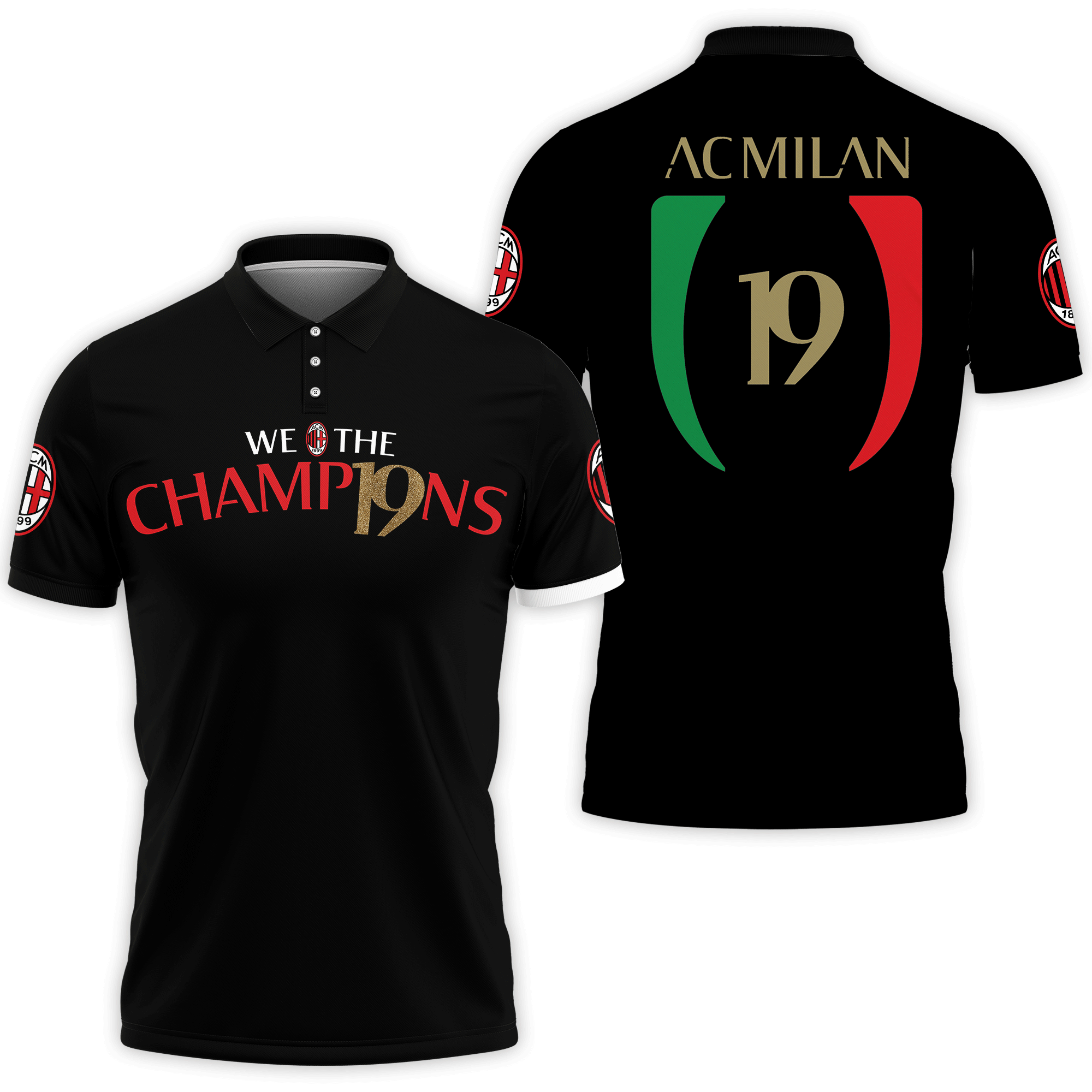 AC MILAN Polo Shirt 3D Printed Ver 1 