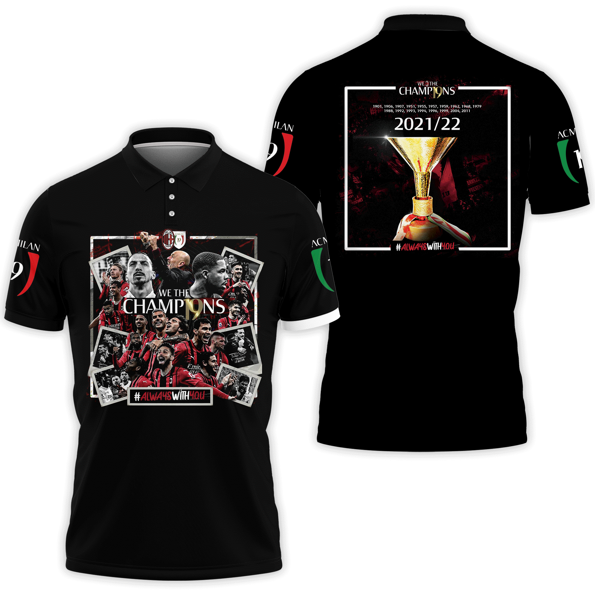 AC MILAN Polo Shirt 3D Printed Ver 2 