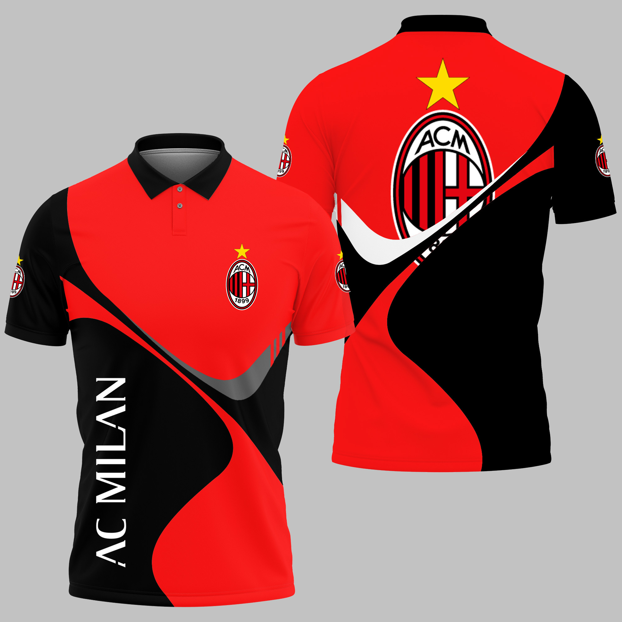 AC MILAN Polo Shirt 3D Printed Ver 5 
