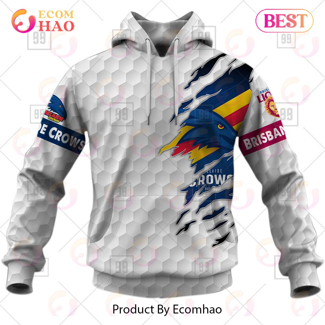 AFL Adelaide Crows Custom Name Number Polynesian Concept Pullover Shirt