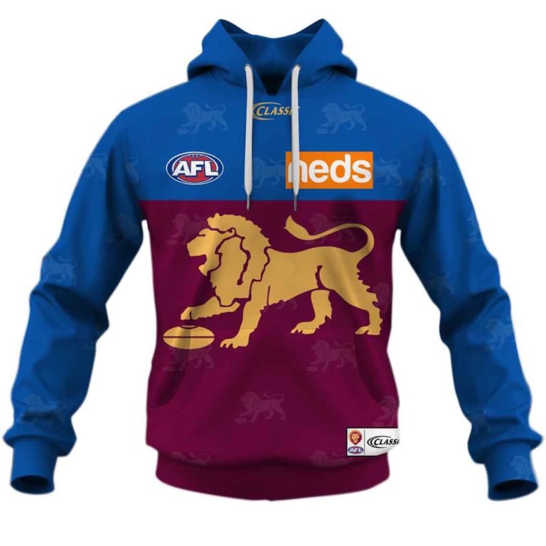 AFL Brisbane Lions Custom Name Number  Home Guernsey  Pullover Shirt