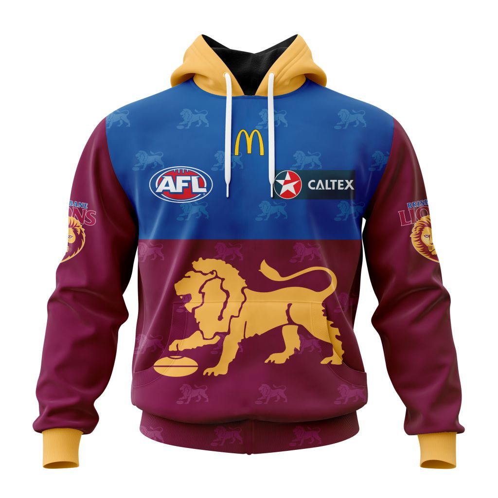 AFL Brisbane Lions Custom Name Number  Pride Guernsey Pullover Shirt