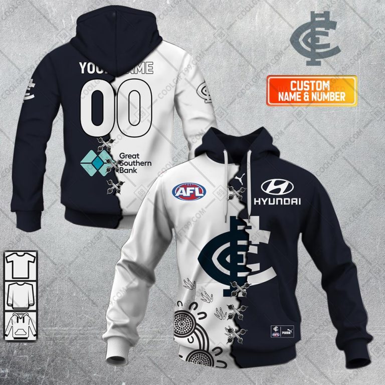 AFL Carlton Blues Custom Name Number Autism Awareness Pullover Shirt