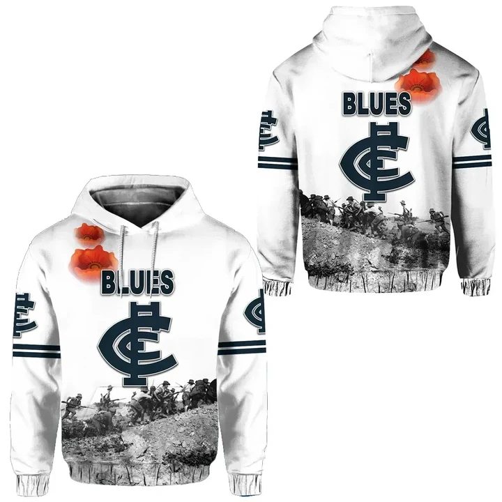 AFL Carlton Blues Patrick Cripps #9 Pullover Shirt V4
