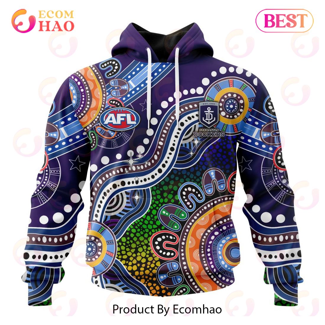 AFL Fremantle Dockers Custom Name Number Vintage Retro Pullover Shirt V2