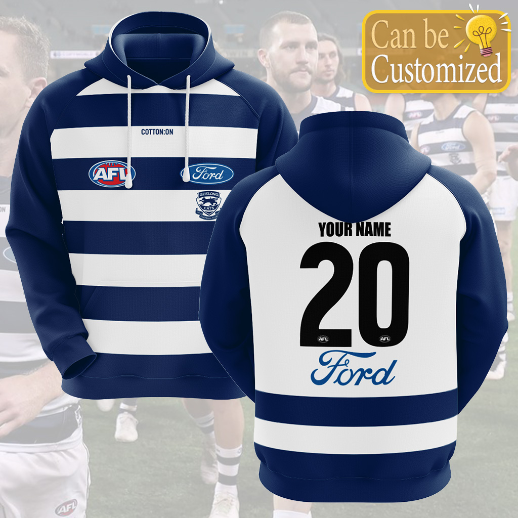 AFL Geelong Cats Custom Name Number  Mix Guernsey Pullover Shirt