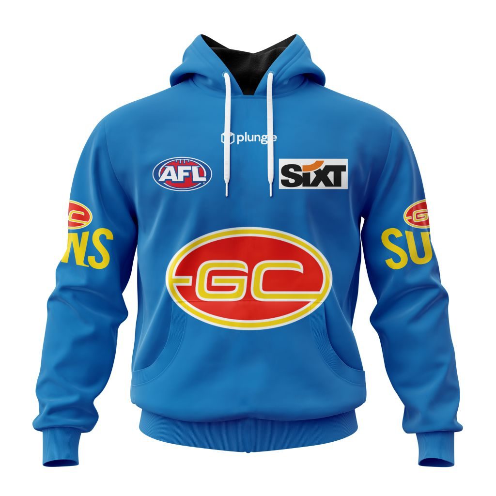 AFL Gold Coast Suns Custom Name Number  Mix Guernsey V2 Pullover Shirt