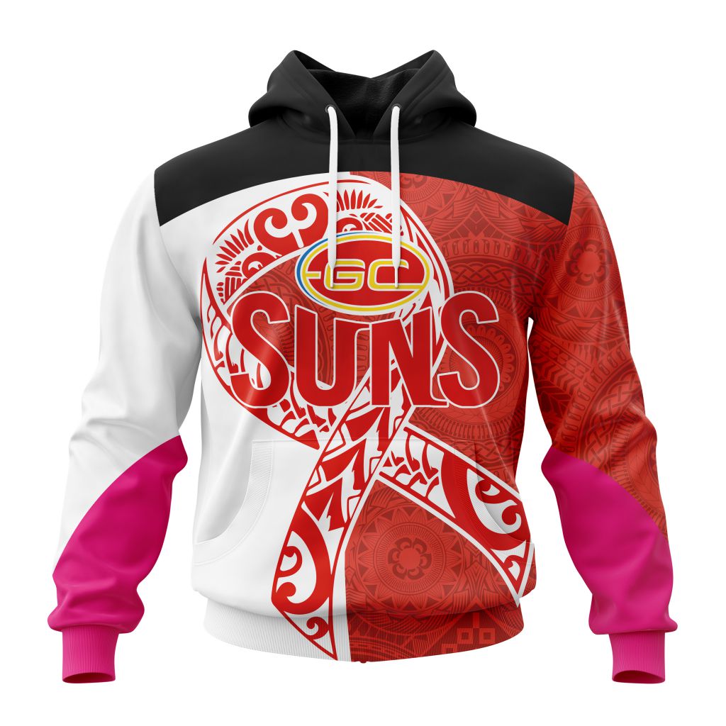 AFL Gold Coast Suns Custom Name Simple Indigenous Pullover Shirt