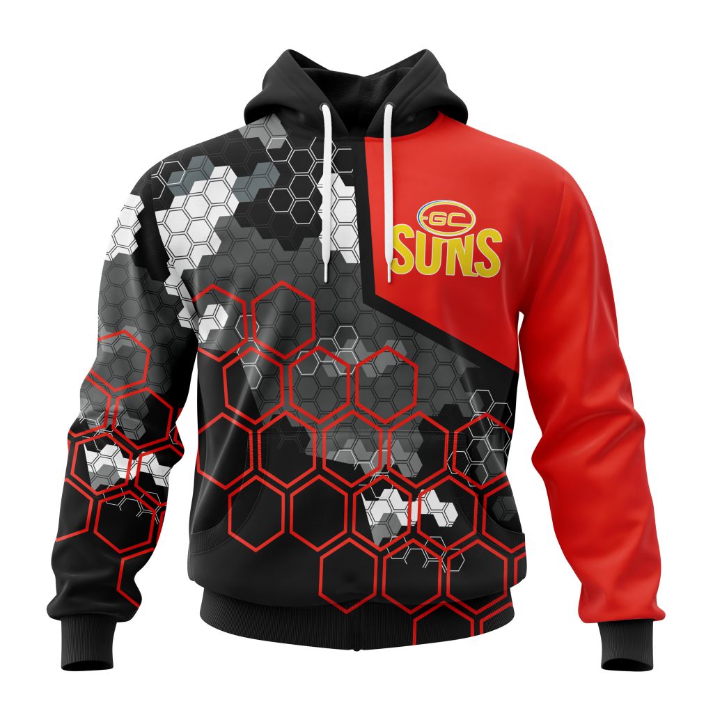 AFL Gold Coast Suns Custom Name Number  Indigenous Guernsey Pullover Shirt