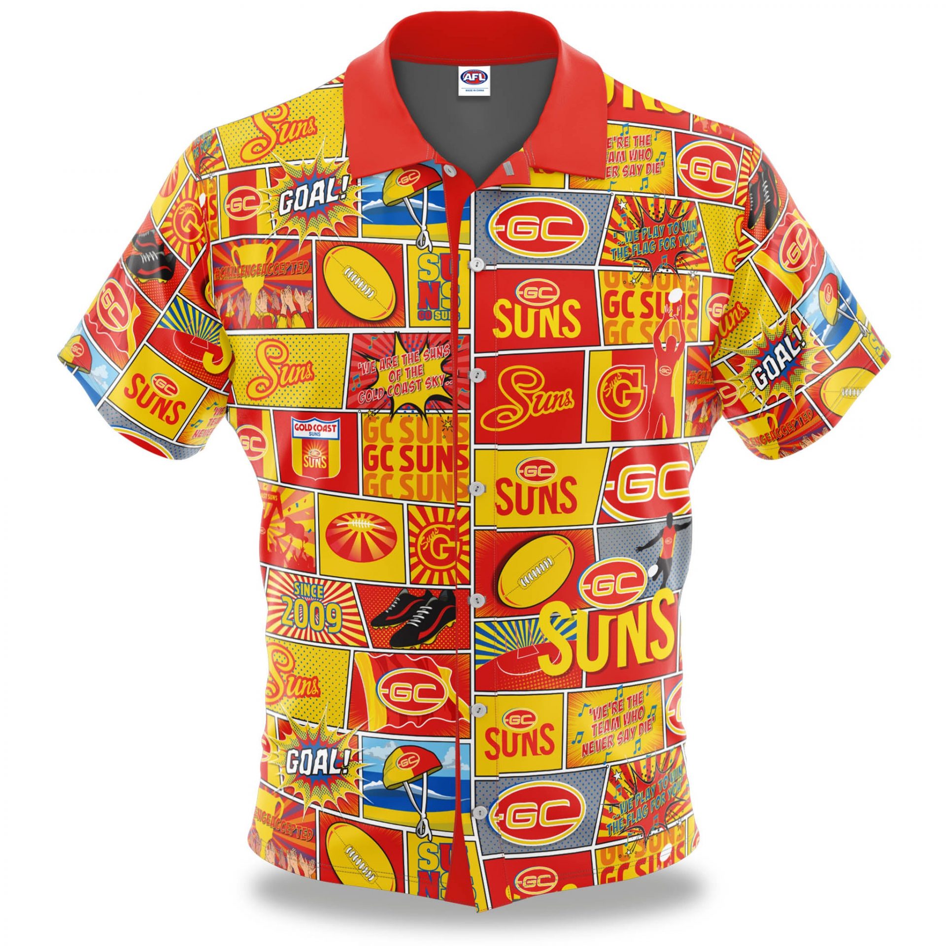 AFL Gold Coast Suns Floral Hawaiian Shirt