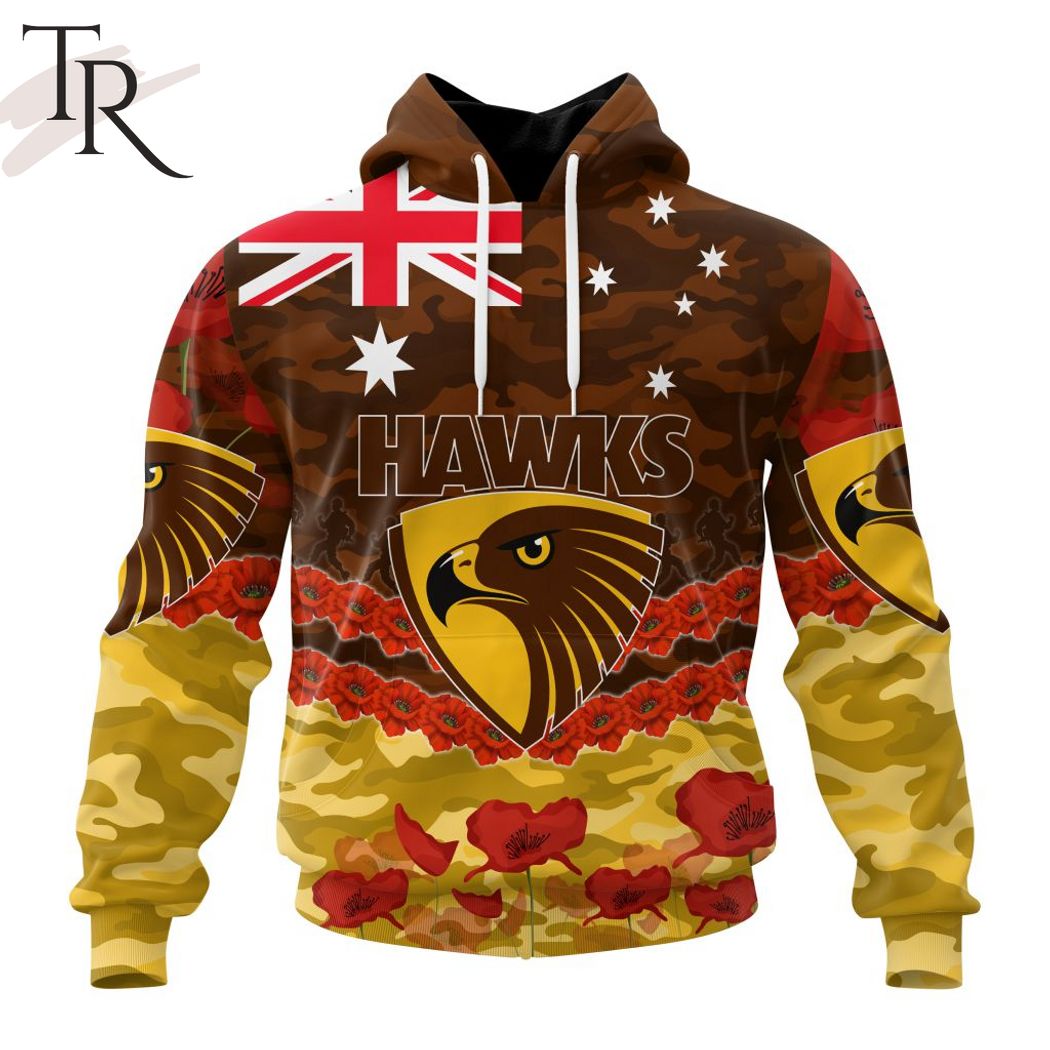 AFL Essendon Football Club Special ANZAC Day Design Lest We Forget Hoodie