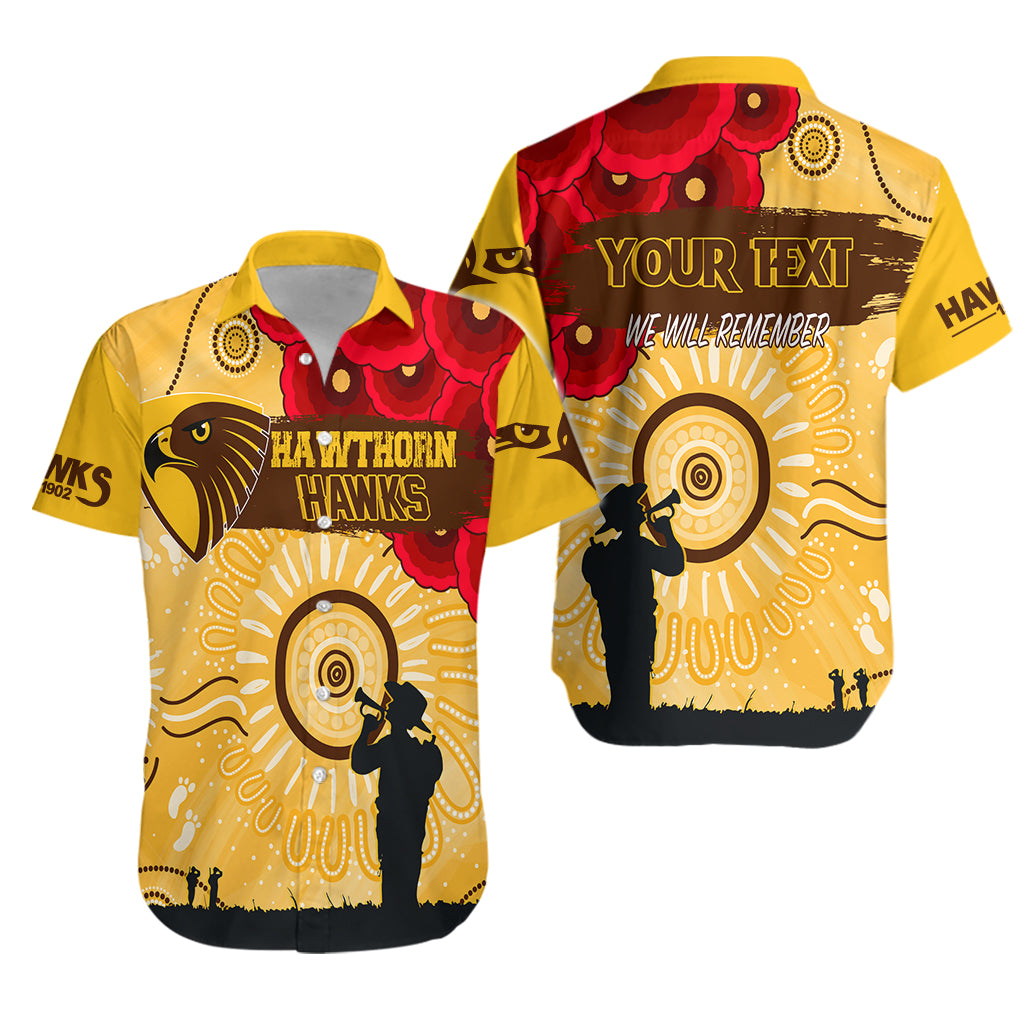 AFL Hawthorn Hawks Indigenous Brown Hawaiian Shirt