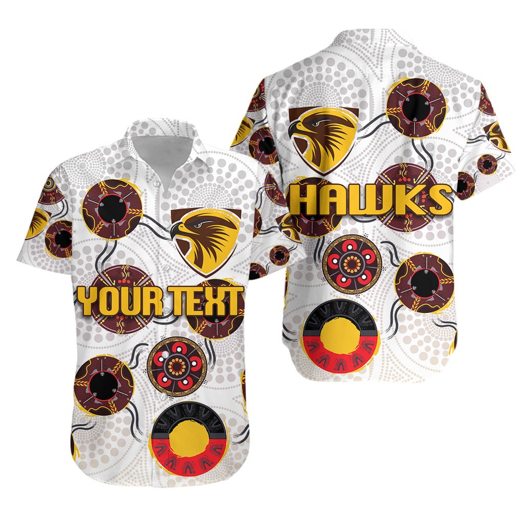 AFL Hawthorn Hawks Floral Hawaiian Shirt