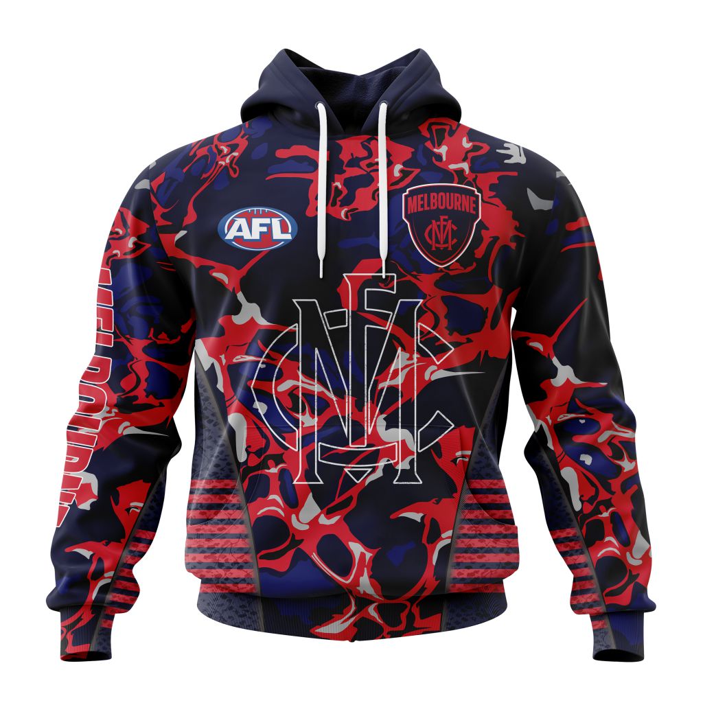 AFL Melbourne Demons Custom Name Number Autism Awareness Pullover Shirt