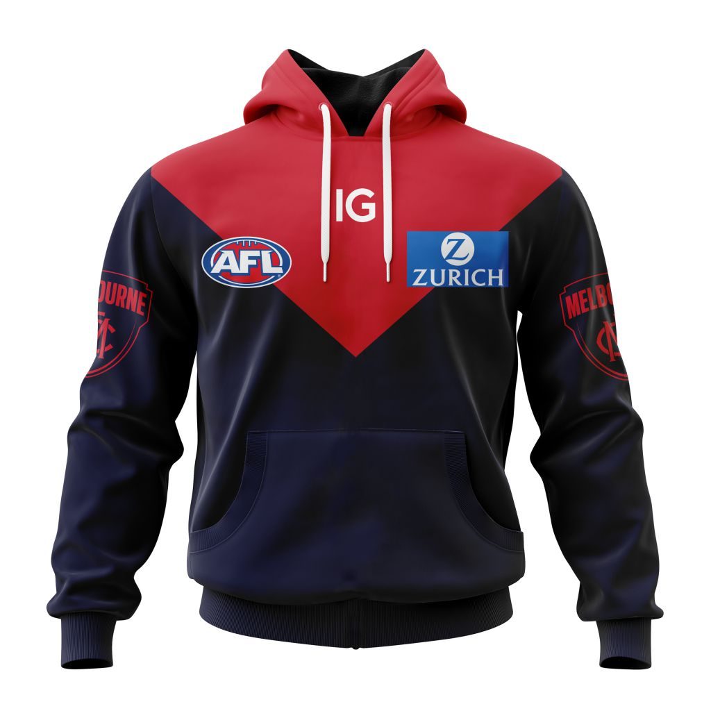 AFL Melbourne Demons Custom Name Number  Clash Guernsey Pullover Shirt