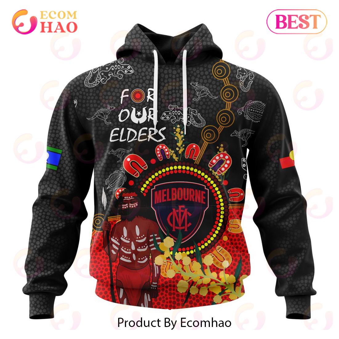 AFL Melbourne Demons Custom Name Red Black Pullover Shirt