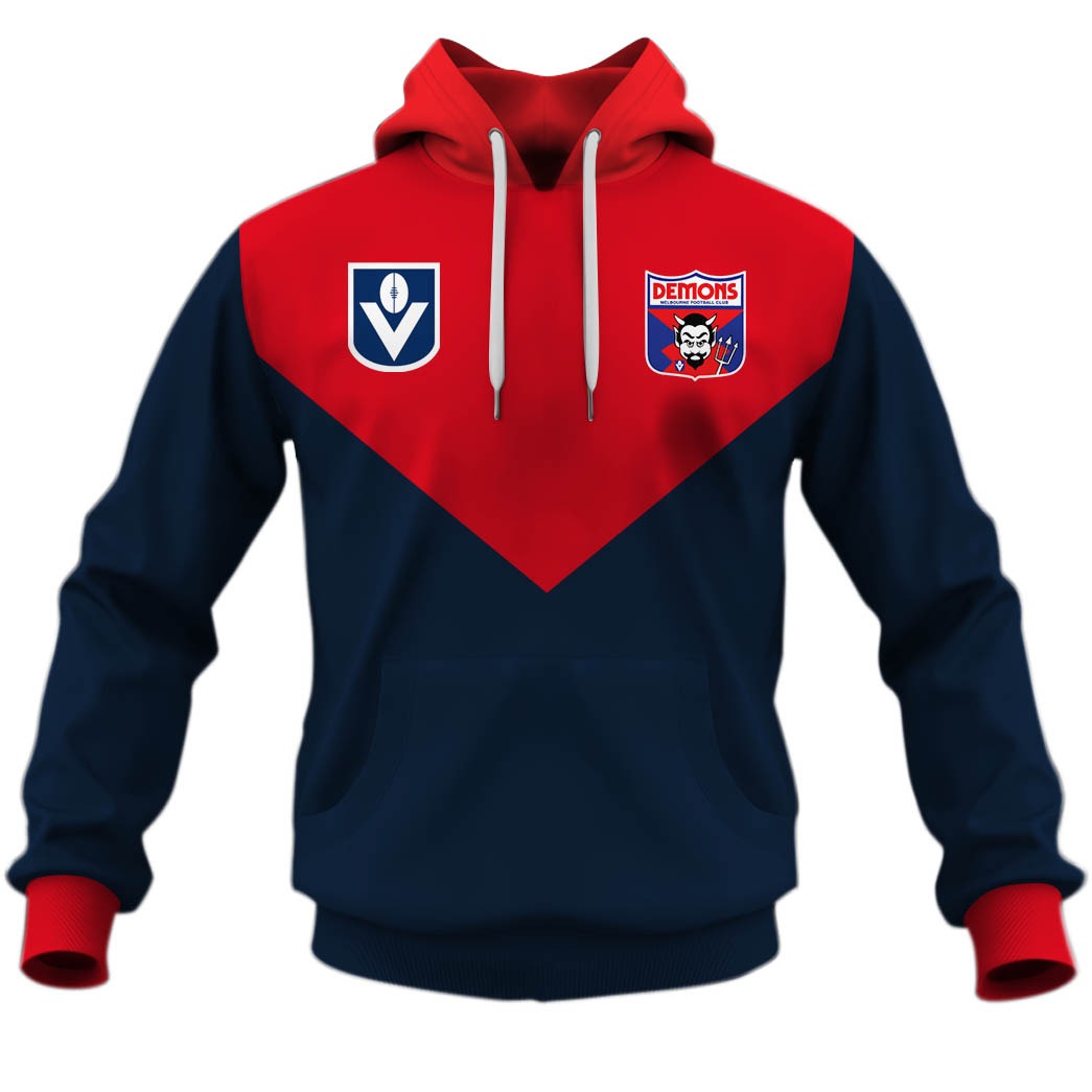 AFL Melbourne Demons Custom Name Number White Pullover Shirt