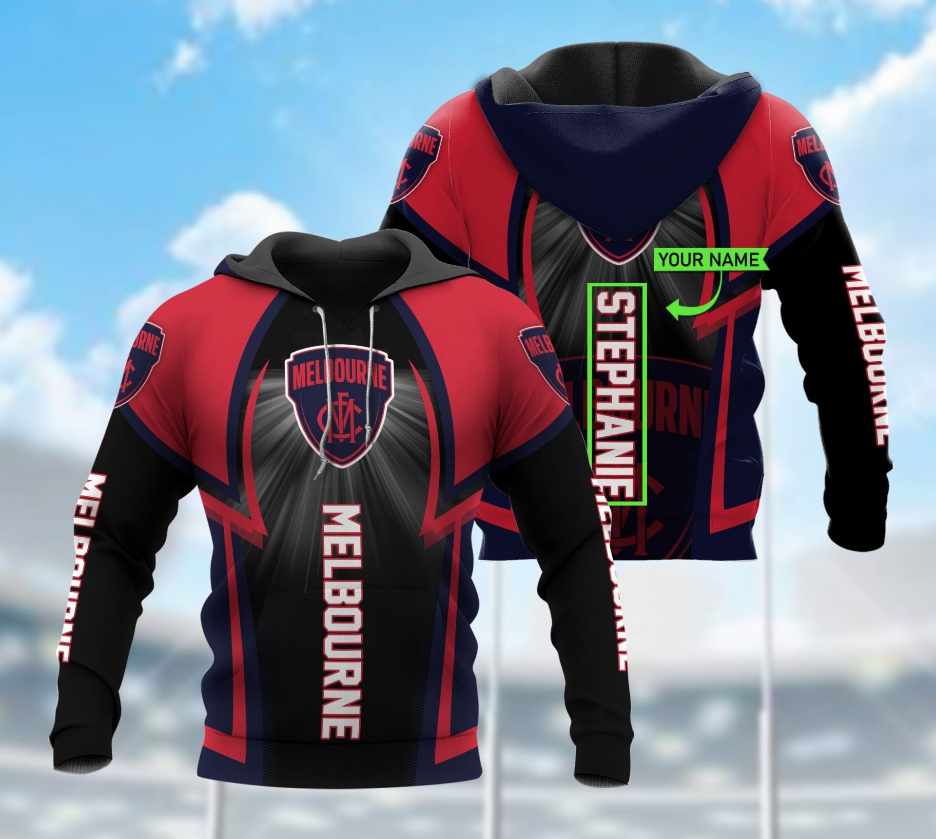 AFL Melbourne Demons Custom Name Number ndigenous Mascot Pullover Shirt