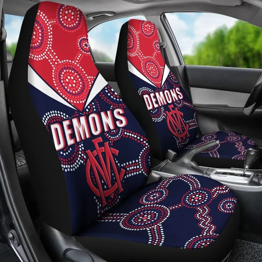 AFL Melbourne Demons Indigenous Car Seat Covers V2