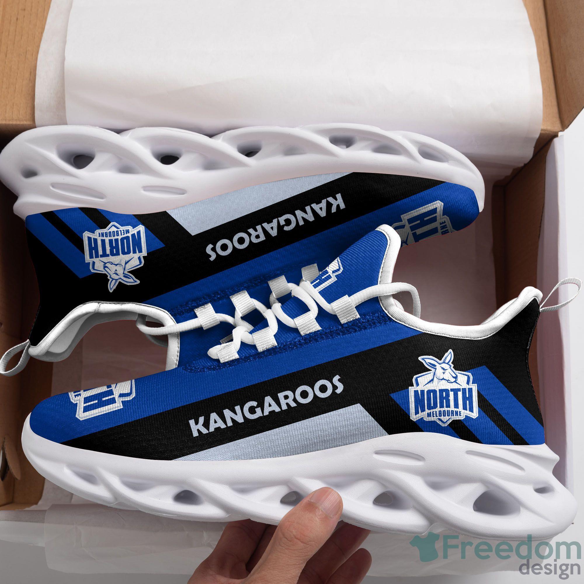 AFL North Melbourne Kangaroos Custom Name Black Blue Max Soul Shoes