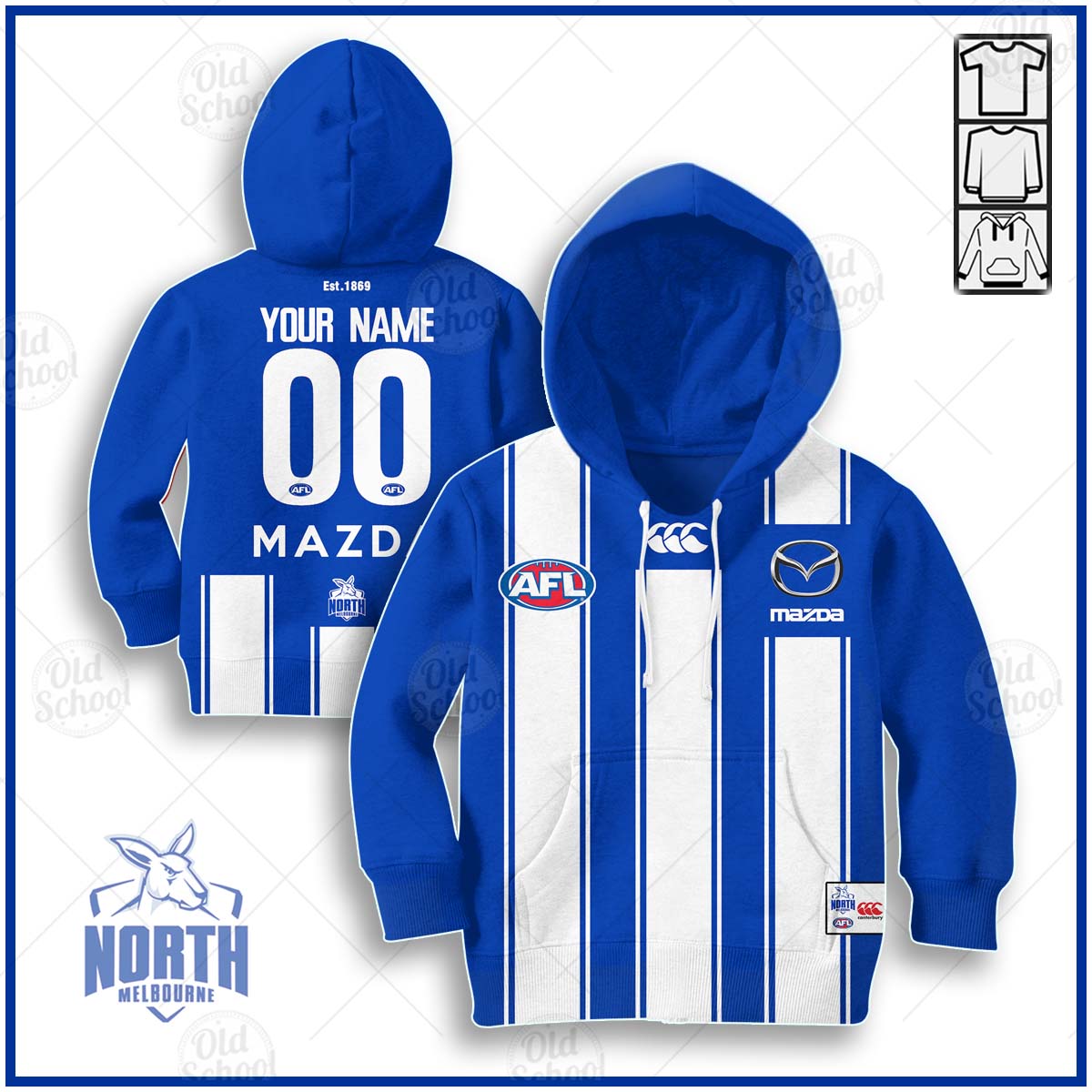 AFL North Melbourne Kangaroos Custom Name Black Blue Max Soul Shoes