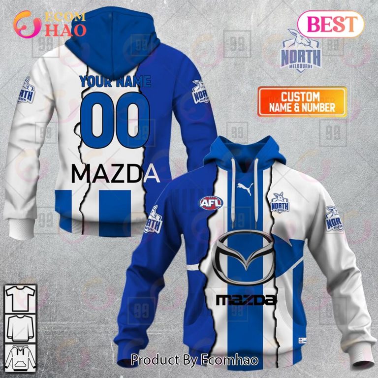 AFL North Melbourne Kangaroos Custom Name Number  Mix Guernsey V2 Pullover Shirt