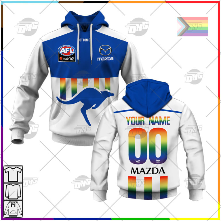 AFL North Melbourne Kangaroos Custom Name Number Autism Awareness Pullover Shirt