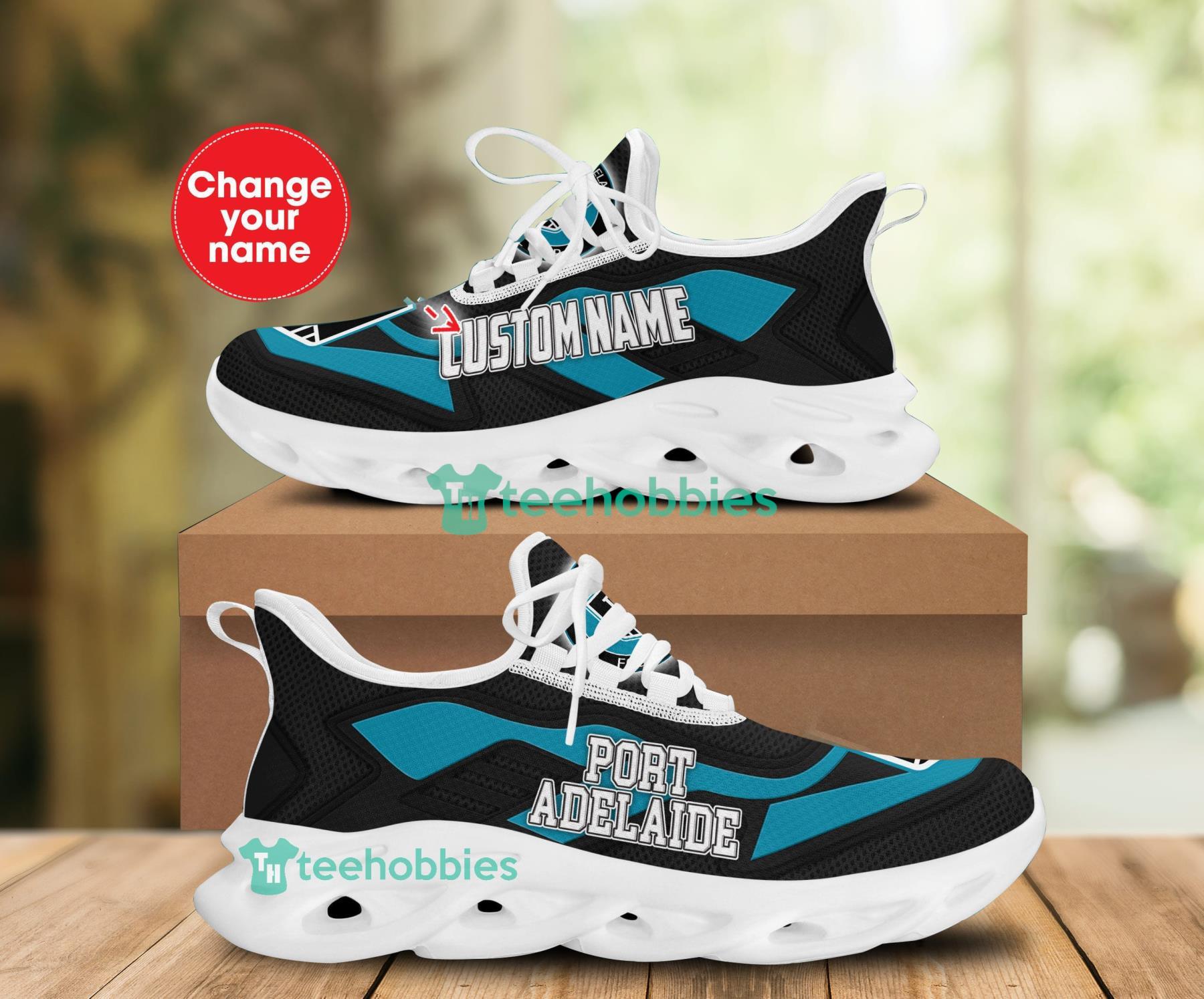 AFL Port Adelaide Custom Name Lightning Max Soul Shoes