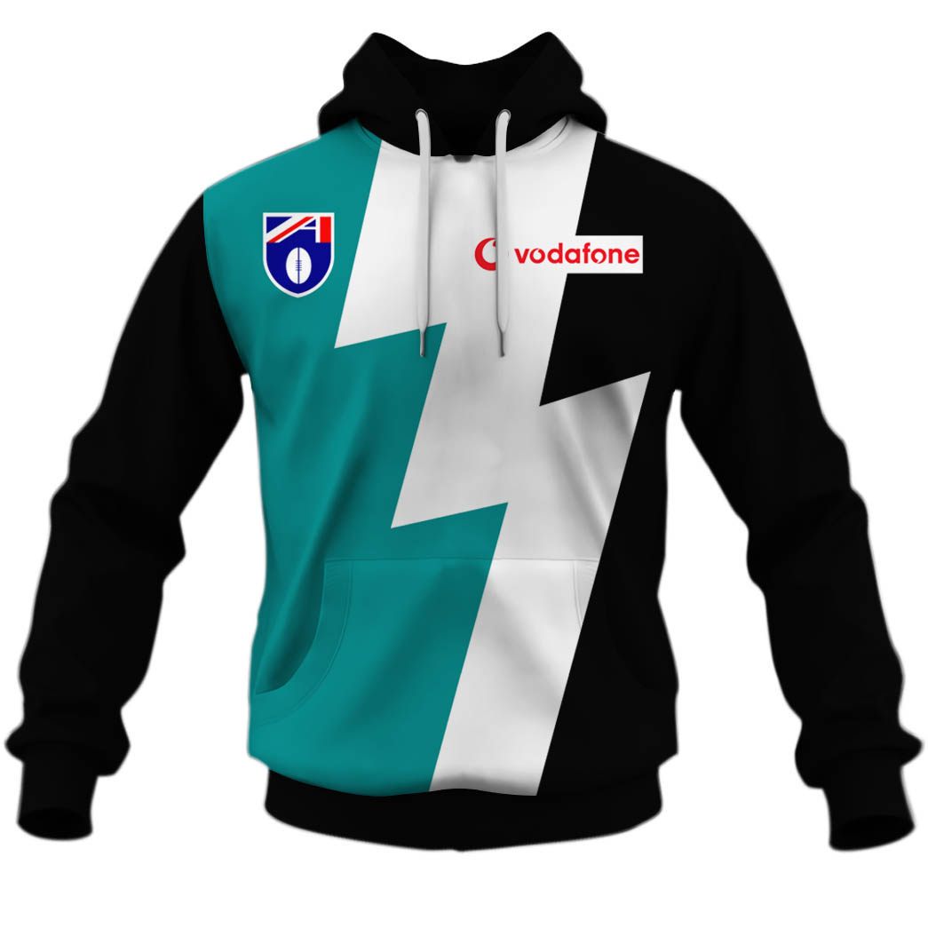 AFL Port Adelaide Custom Name Black Max Soul Shoes