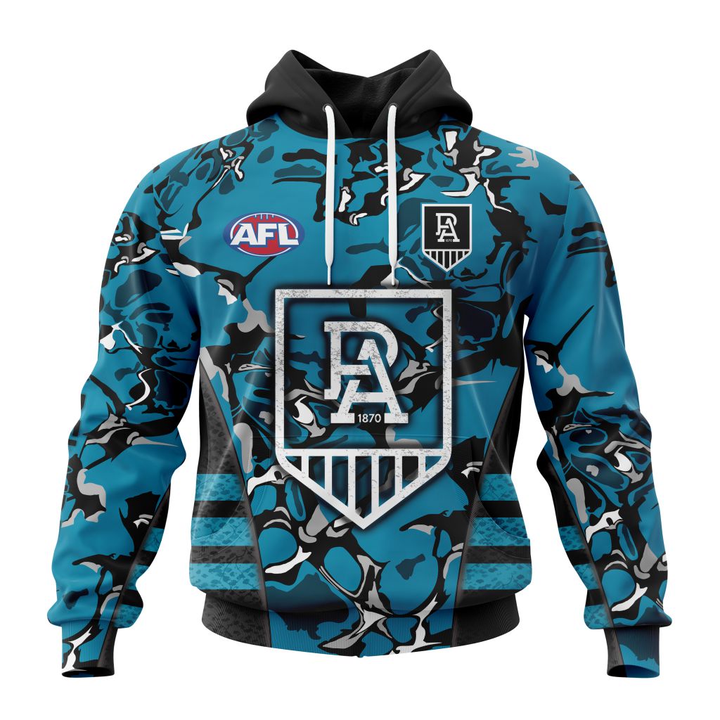 AFL Port Adelaide Custom Name Number Pink Breast Cancer Pullover Shirt