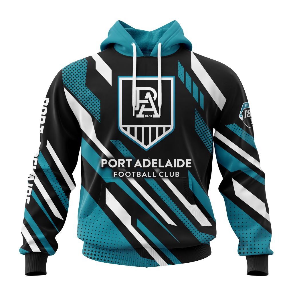 AFL Port Adelaide Custom Name Number Pink Breast Cancer Pullover Shirt