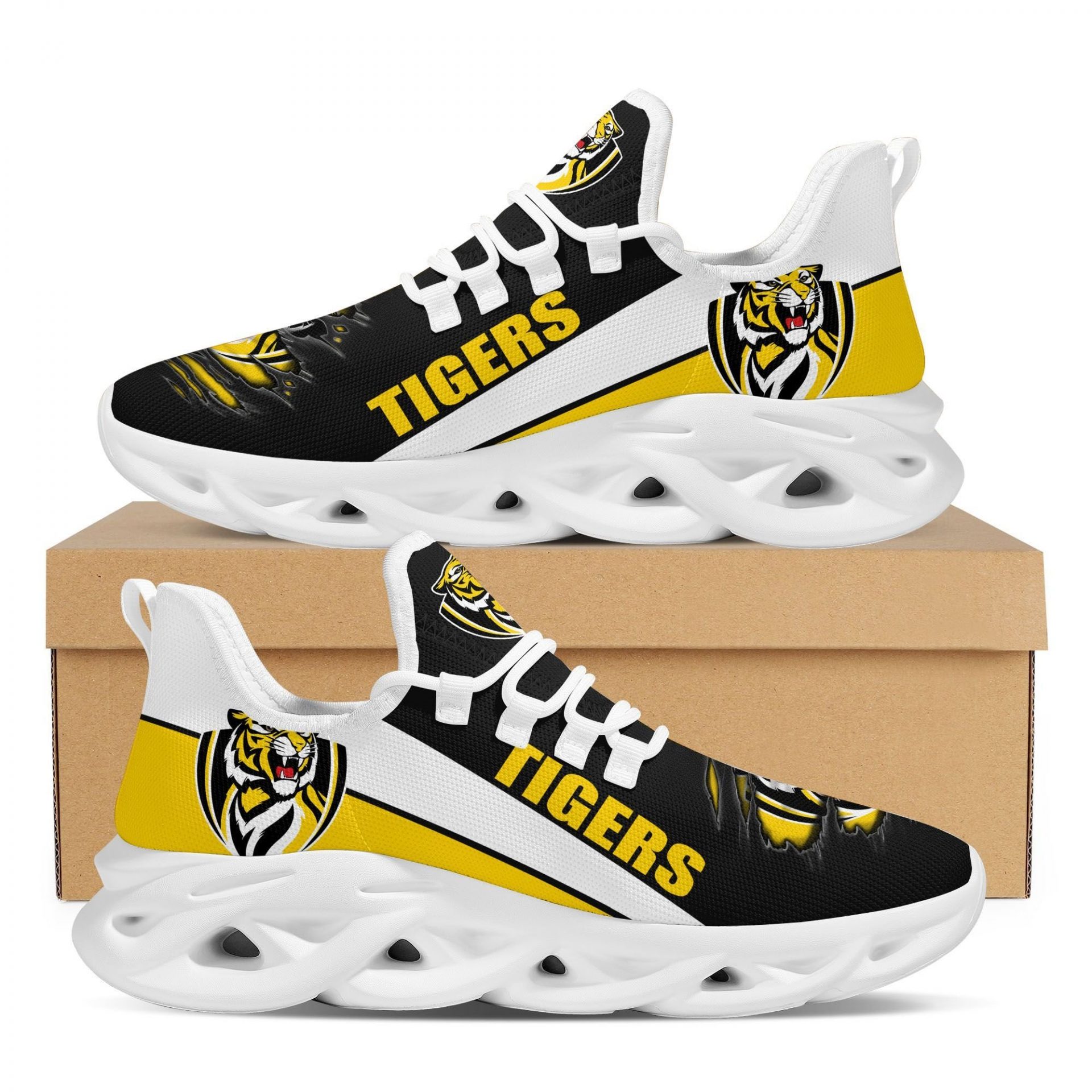 AFL Richmond Tigers Custom Name Black Max Soul Shoes