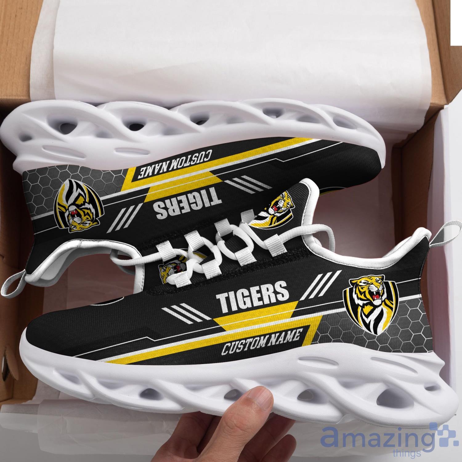 AFL Richmond Tigers Custom Name Black Yellow Max Soul Shoes