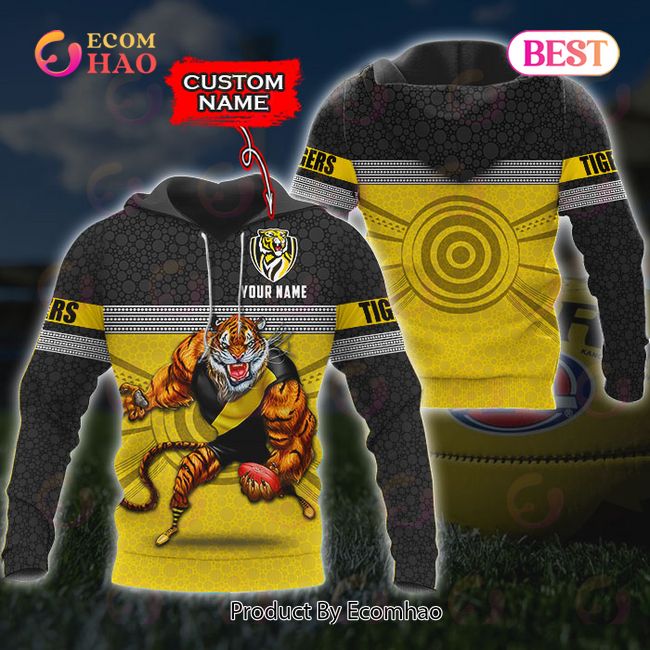 AFL Richmond Tigers Custom Name Mascot Warrior Pullover Shirt