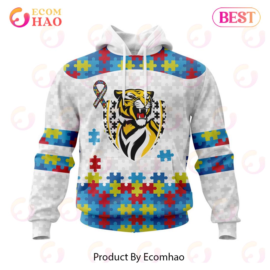 AFL Richmond Tigers Custom Name Number Indigenous Mascot Pullover Shirt