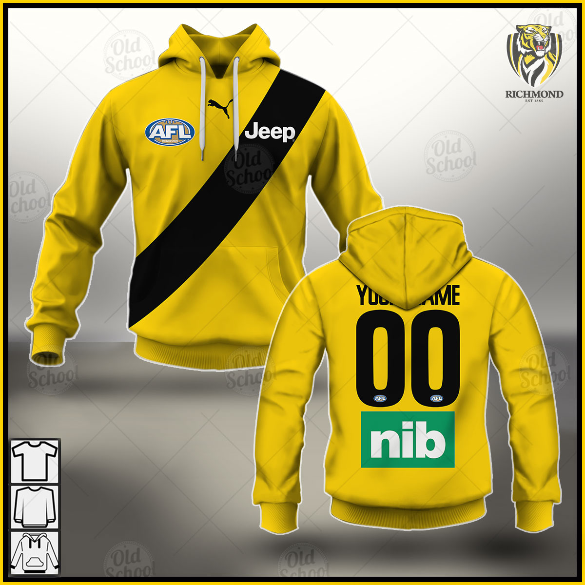 AFL Richmond Tigers Custom Name Number  Indigenous Guernsey Pullover Shirt