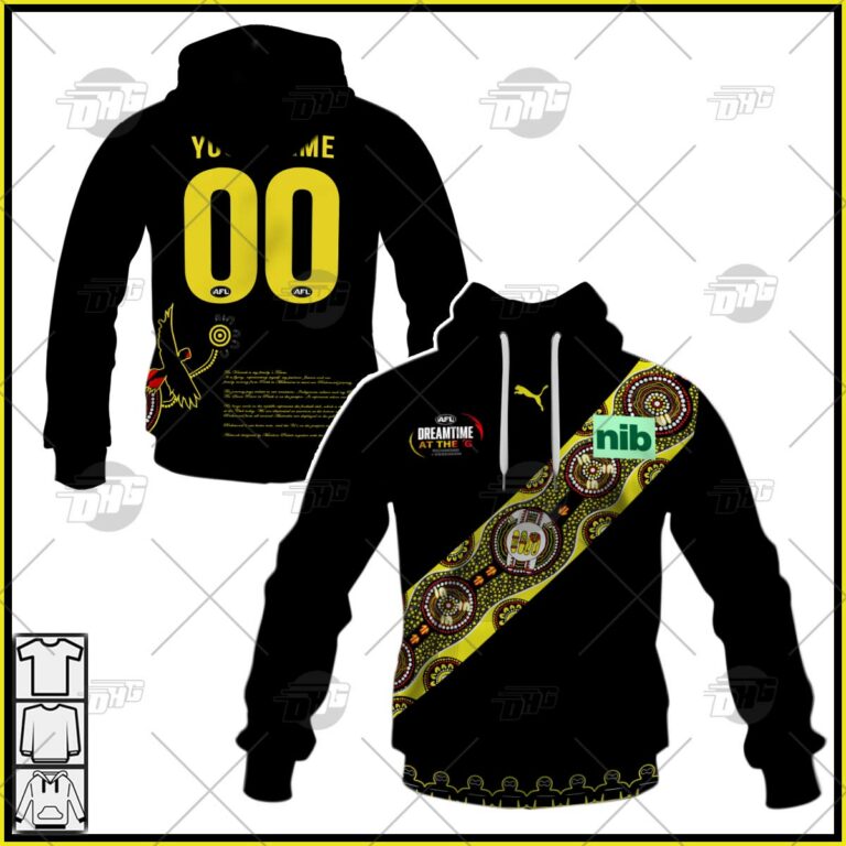 AFL Richmond Tigers Custom Name Number  Mix Guernsey V2 Pullover Shirt