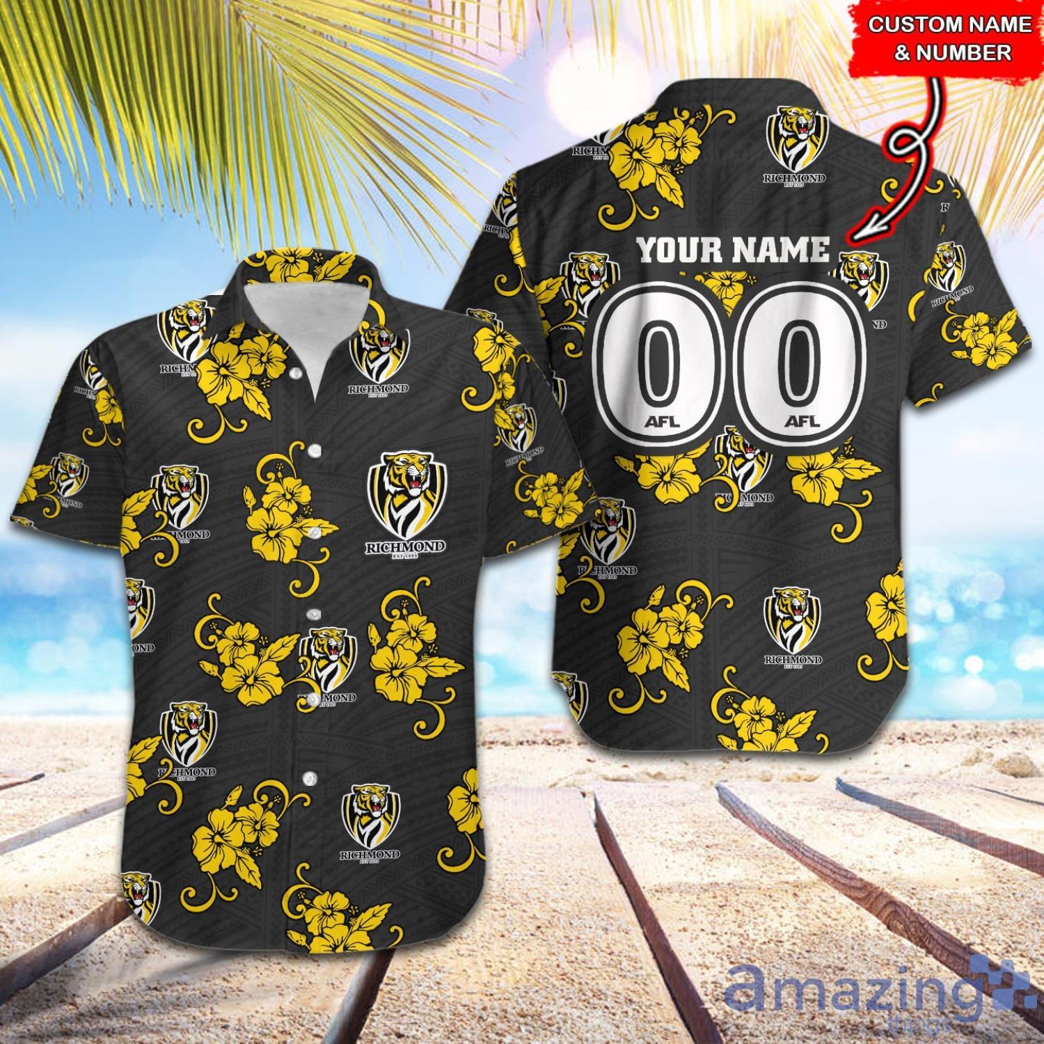 AFL Richmond Tigers Custom Name Yellow Pullover Shirt
