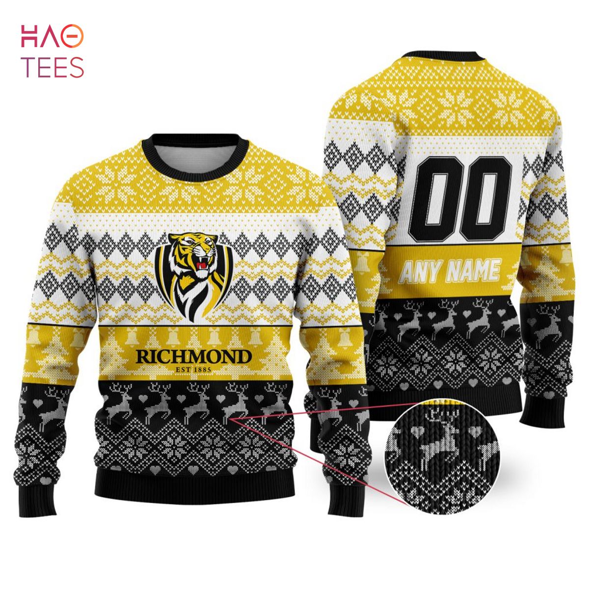 AFL Richmond Tigers Custom Name Number The Simpsons Guernsey  Pullover Shirt