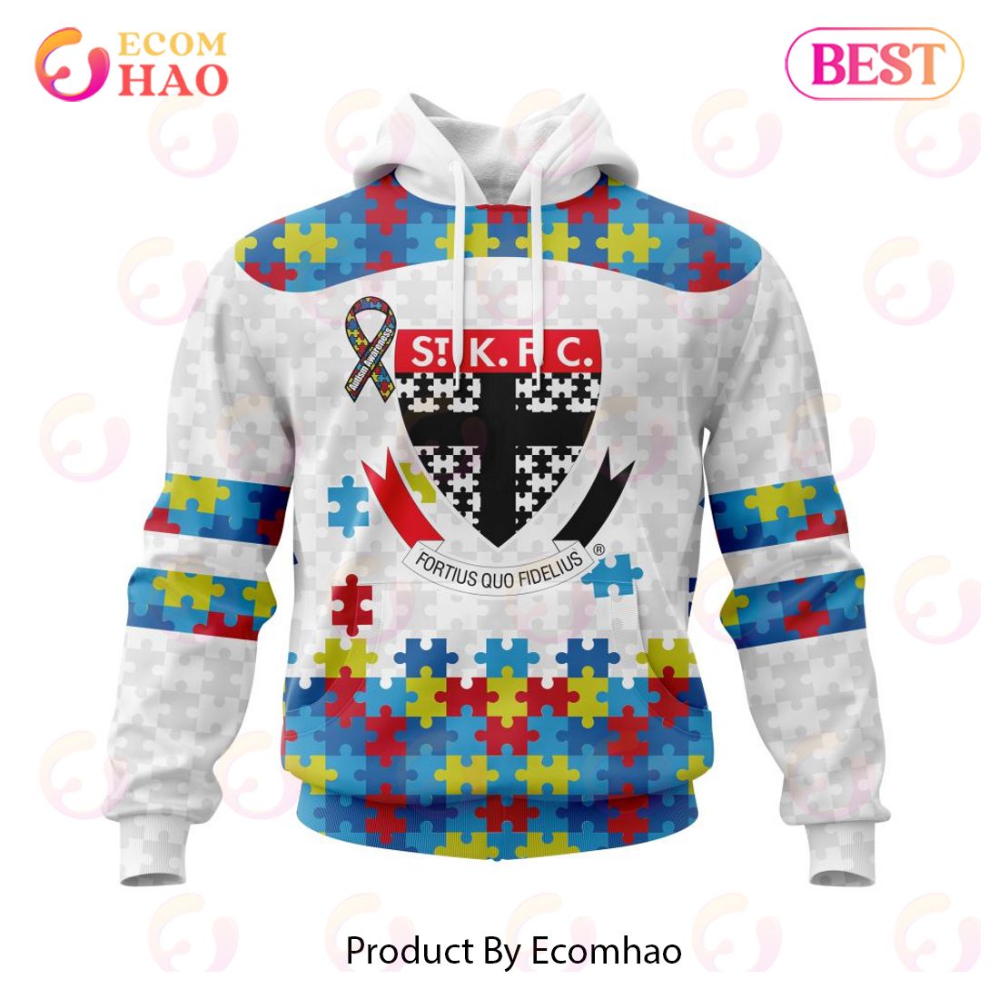 AFL St Kilda Saints Custom Name Number  Mix Guernsey V2 Pullover Shirt