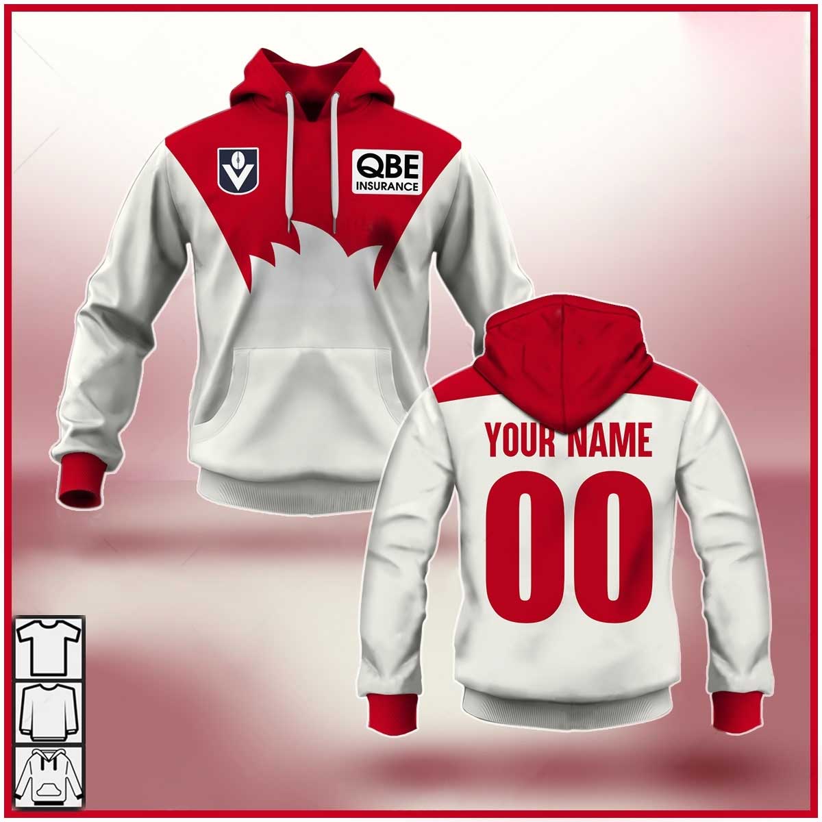 AFL Sydney Swans Custom Name Number The Simpsons Guernsey Pullover Shirt