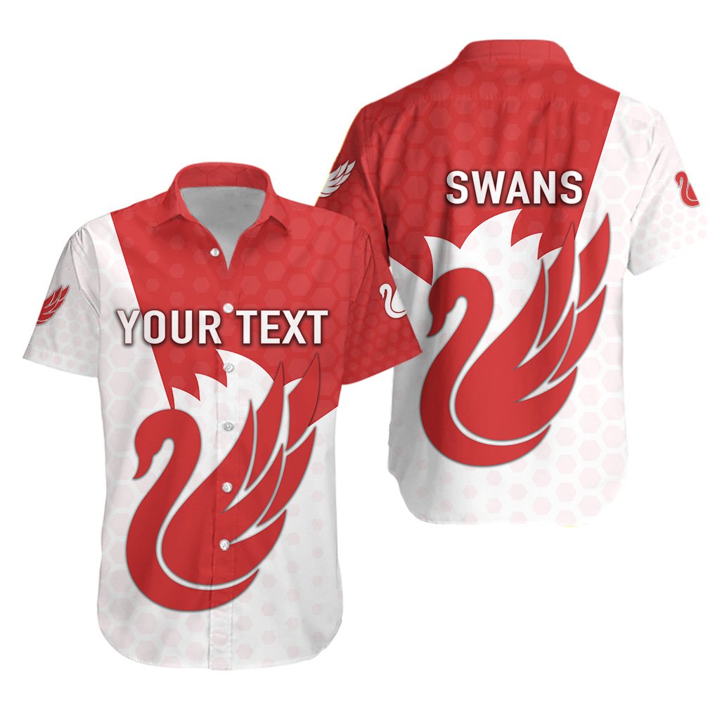 AFL Sydney Swans Custom Text ANZAC Day Indigenous Hawaiian Shirt
