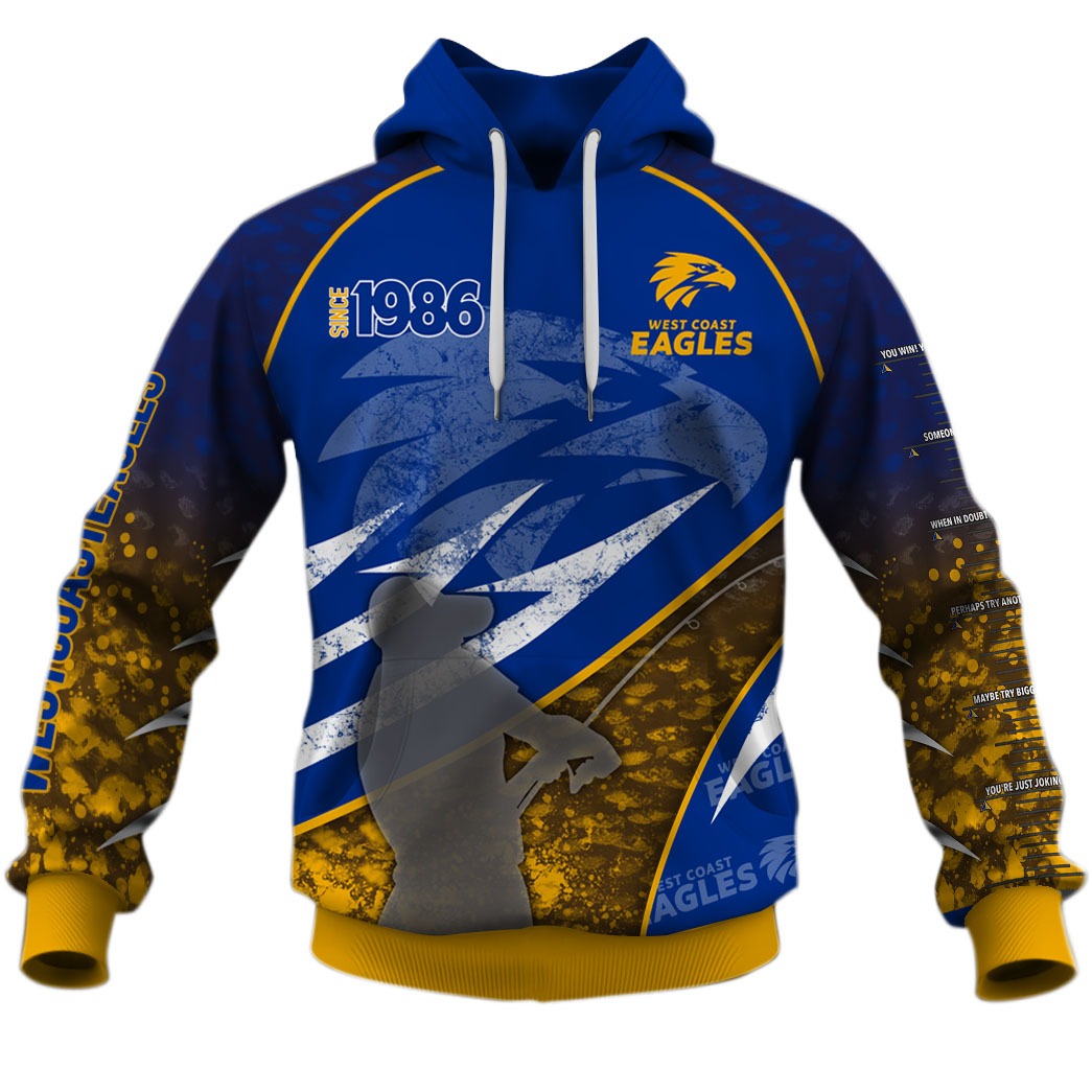 AFL West Coast Eagles Custom Name Number  Home Guernsey Pullover Shirt