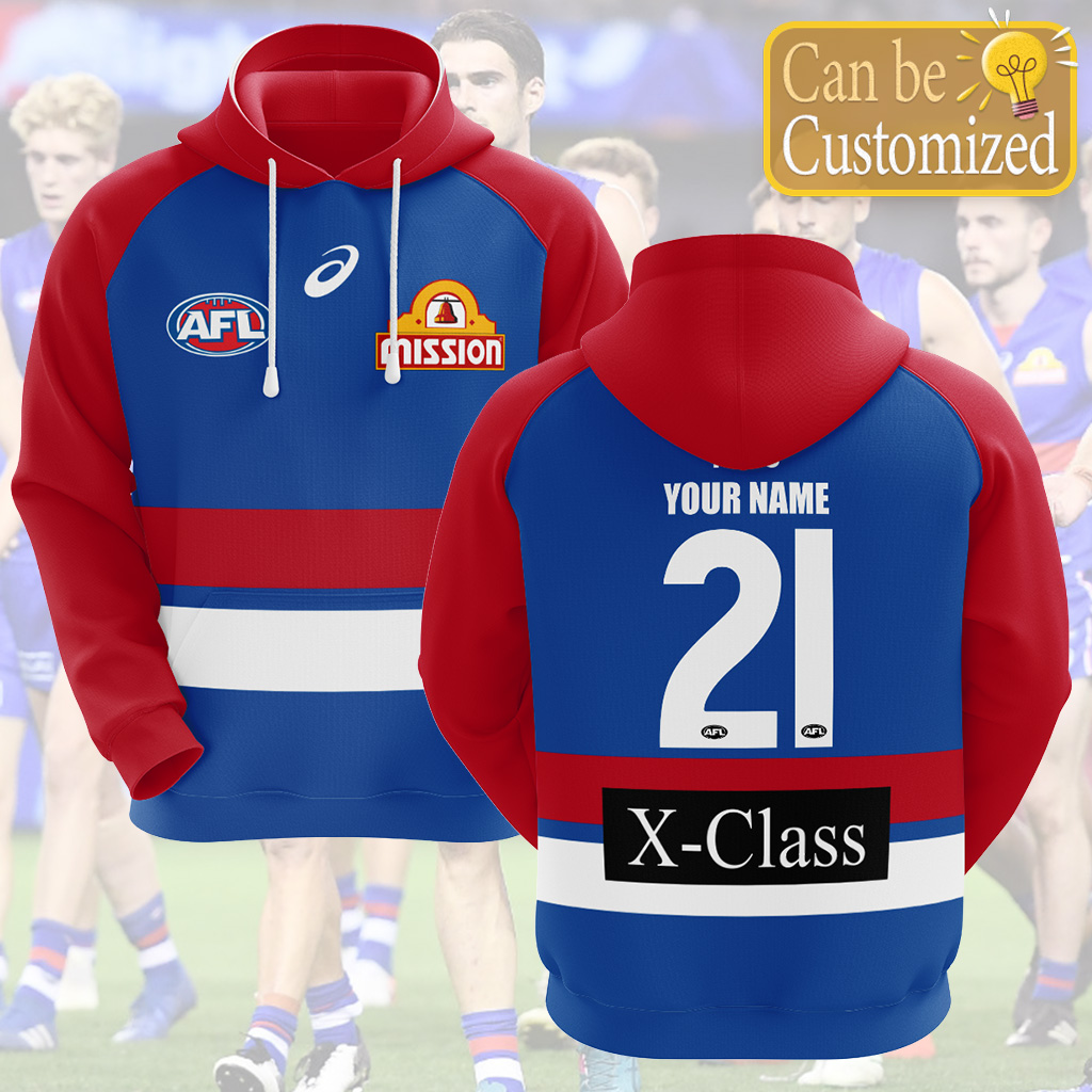 AFL Western Bulldogs Custom Name Number  Home Guernsey  Pullover Shirt