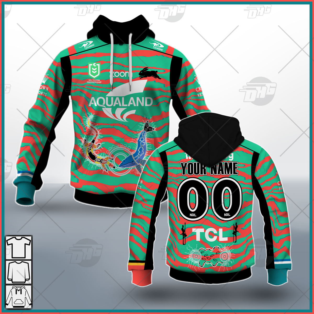 Custom Made NRL St George Dragons On Field Indigenous  2021