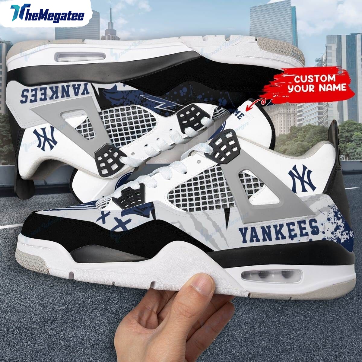 NFL Los Angeles Rams Blue Camouflage Personalized Air Jordan 4 Shoes 