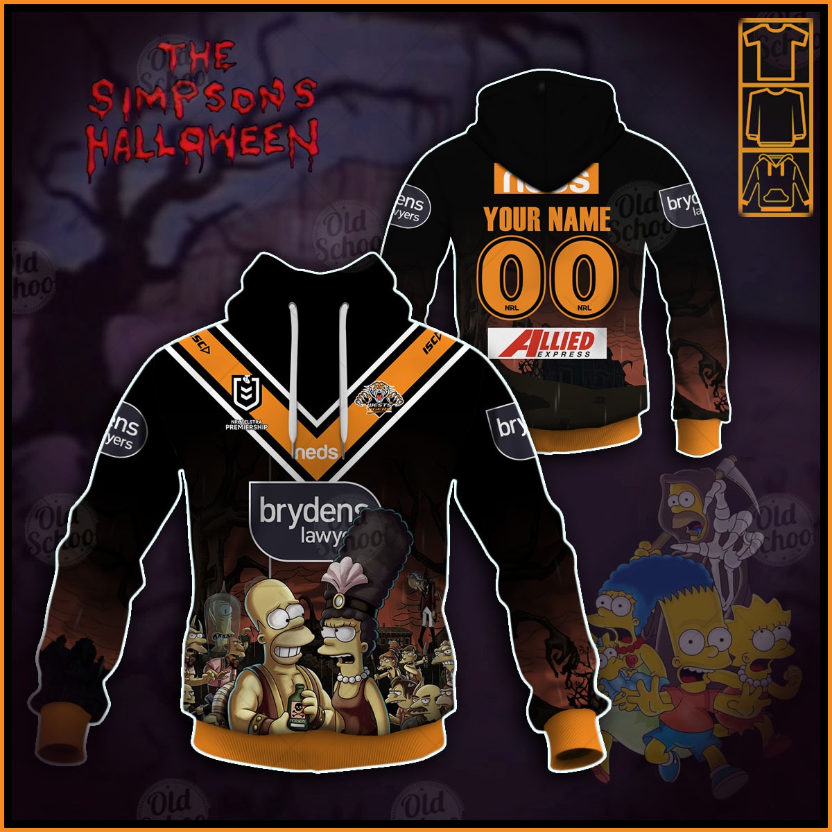 Personalise NRL North Queensland Cowboys x The Simpsons Halloween 2020 
