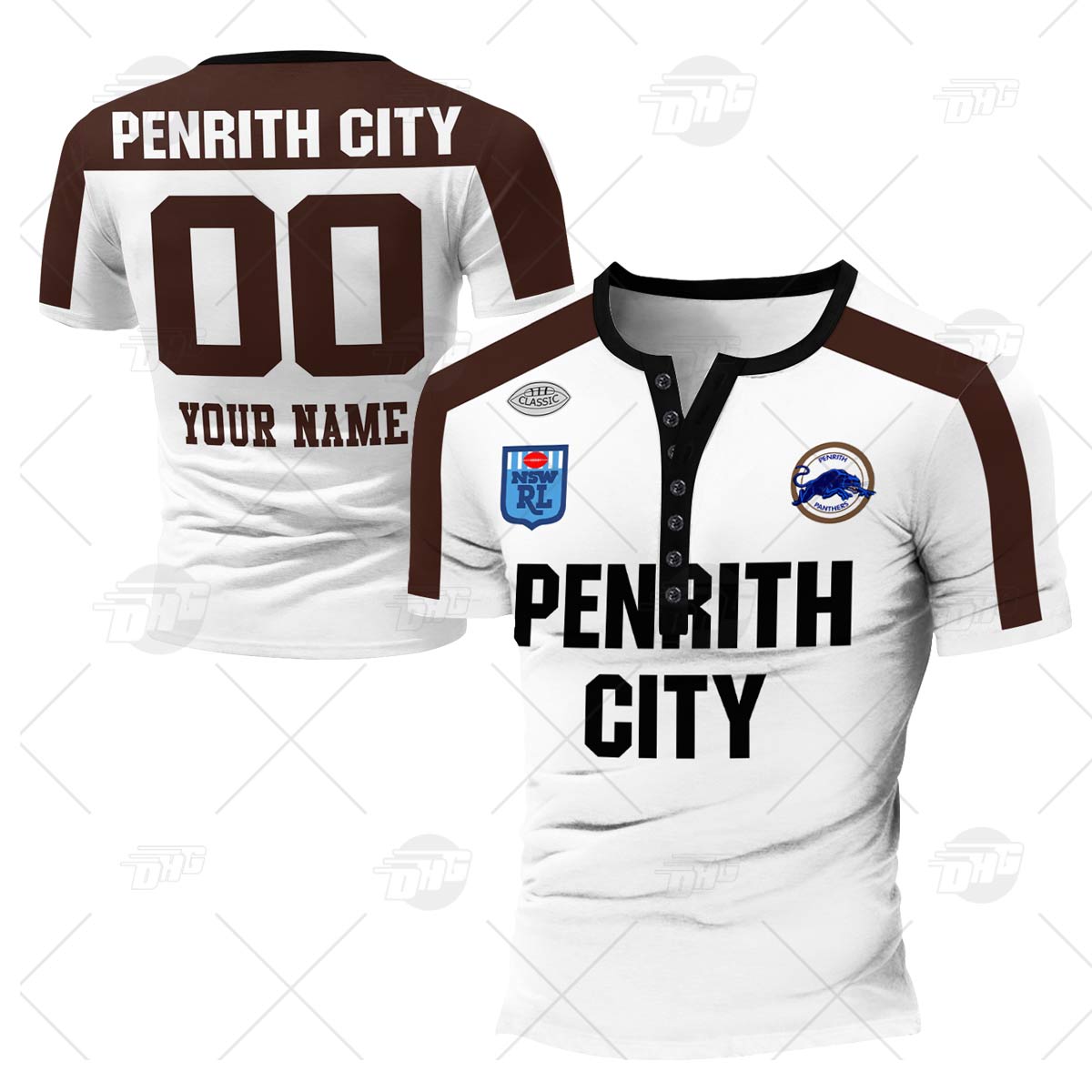Personalised Parramatta Eels 1982 ARL/NRL Vintage Retro Henley Shirt Gothic T-shirt