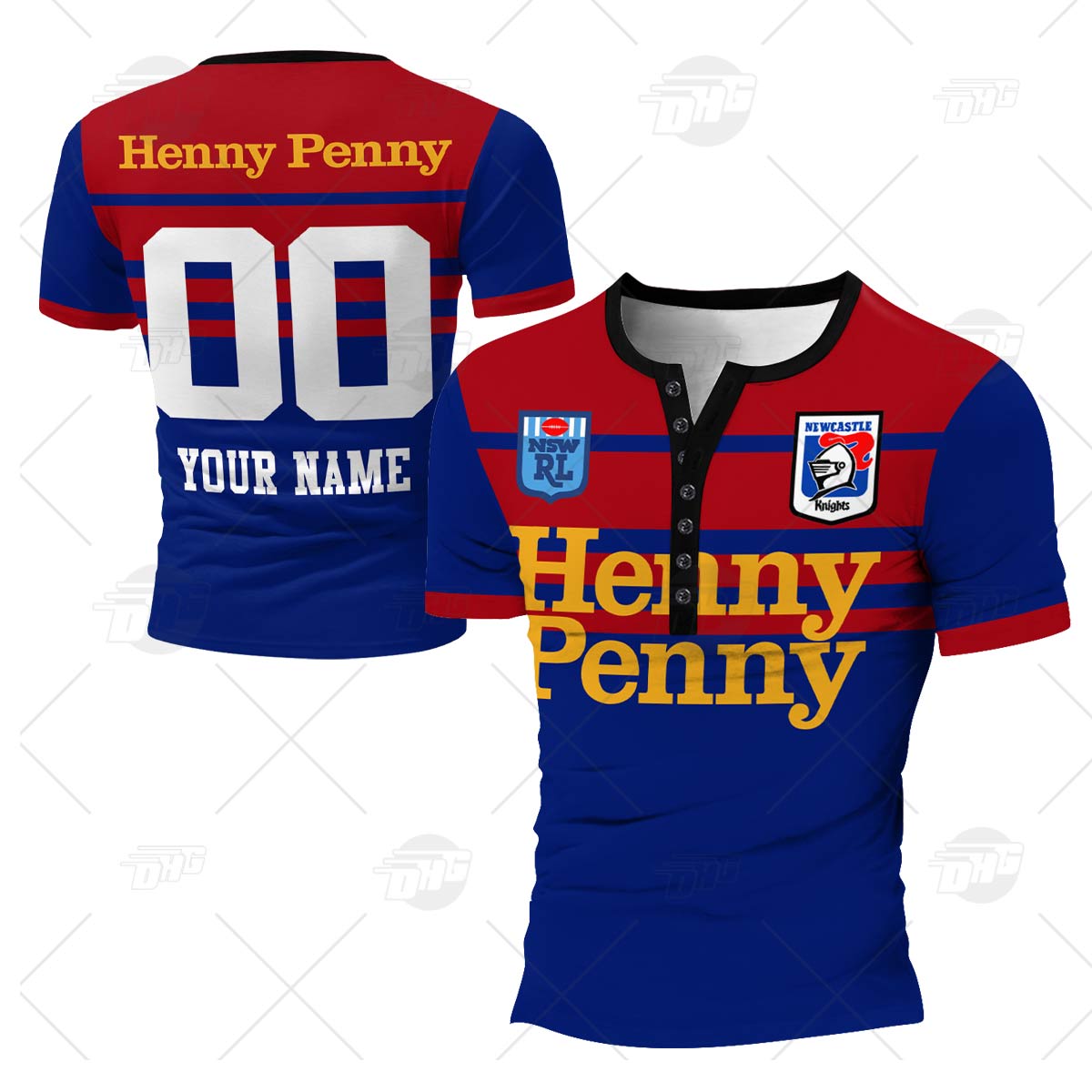 Personalised Parramatta Eels 1980 Famous ARL/NRL Vintage Retro Henley Shirt Gothic T-shirt
