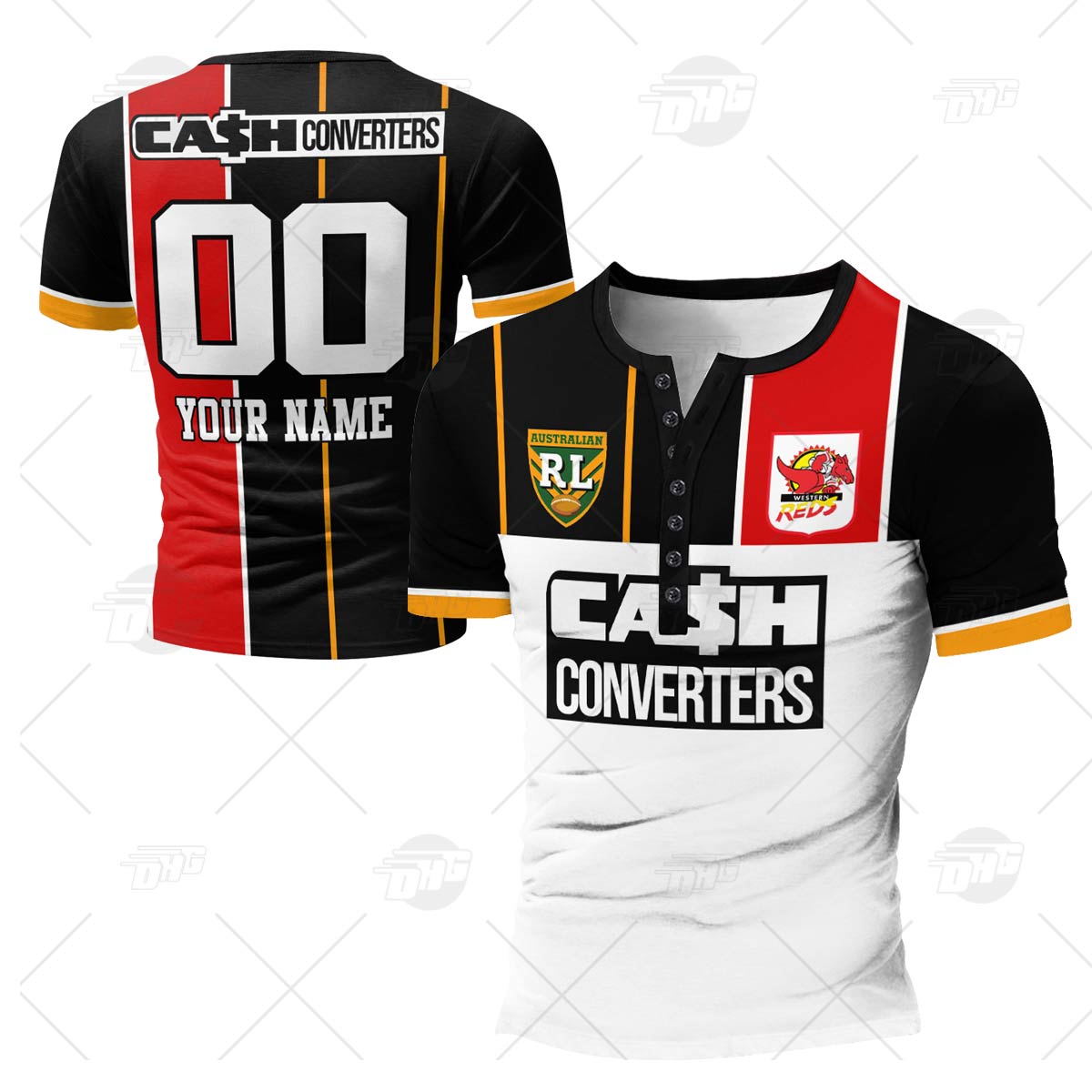 Personalised Newtown Jets 1981 ARL/NRL Vintage Retro Henley Shirt Gothic T-shirt
